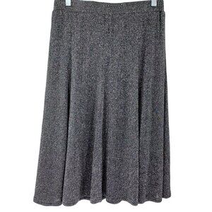 Walter Baker Gray & Silver Metallic A-Line Midi Skirt Women's L Party Cocktail